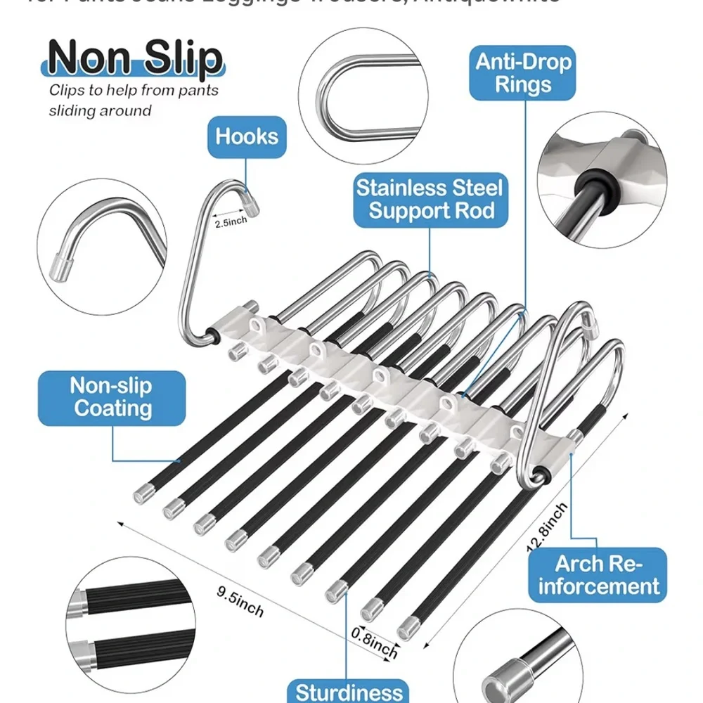 White Space-Saving Pants Hanger